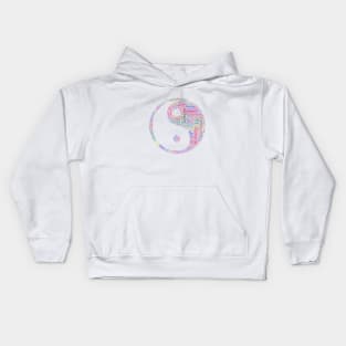 Yin Yang Philosophy Silhouette Shape Text Word Cloud Kids Hoodie